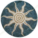 12-1173 Rosone rund Durchm. 250 cm - Soleil - Kieselsteinrosone 250cm - Wei�/Schwarz/Braun/Beige - Kiesel hochkant - Poplierthwarz - Kiesel hochkant - Popliert