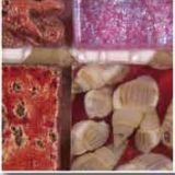 Mosaik 2,5*2,5*0,8cm - Marmor-Rot mit Muschel-Glas-Dekor und Glas-Rot-Violett