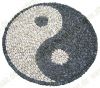 12-1160 Rosone rund Durchm. 100 cm - Yin & Yang - Wei�/Schwarz - Kiesel hochkant - Popliert