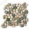 12-1161 Kieselsteinmosaik - Flach - Netz 41 x 41 cm - Wei�/Gr�n - Matt