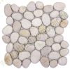 12-1129 Kieselsteinmosaik - Flach - Netz 30 x 30 cm - Wei� - Matt