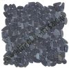 12-1212 Kieselsteinmosaik - Flach - ges�gt - Netz 30 x 30 cm - Schwarz - Matt