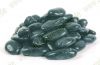 12-1203 Kieselsteine - Flach - lose im Sack - Schwarz - Poliert