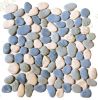 12-1229 Kieselsteinmosaik Naturstein-Nachbildung 30 x 30 cm - Mix / Blau - Matt