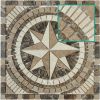 13-0219 Rosone "RWS" Marmor antik geschnitten - 40*40*0,8cm - Emperador / Noce / Cream Marfil