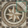 13-0218 Rosone "RWS" Marmor antik geschnitten - 60*60*0,8cm - Emperador / Noce / Cream Marfil