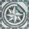 13-0224 Rosone "RWS" Marmor antik geschnitten - 60*60*0,8cm - Grey Black / Bardiglio / China White