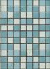11-0033 Keramik - Mosaik 2,5*2,5*0,4 cm - gl�nzend - Mix blau-wei�