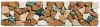 13-0419 Bord�re Antikmarmor Bruch - 7,5 x 30 cm - Rosso Verona / Botticino / Verde Alpi / Rosa Perlino