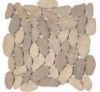12-1923 XL - Kieselsteinmosaik - Flach - ges�gt - Netz 30 x 30 cm - Beige - Matt