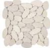 12-1926 XL - Kieselsteinmosaik - Flach - ges�gt - Netz 30 x 30 cm - Wei� - Matt