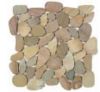 12-1929 Kieselsteinmosaik - Flach - ges�gt - Netz 30 x 30 cm - Braunmix - Matt