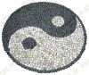 12-1153 Rosone rund Durchm. 100 cm - Yin & Yang - Wei�/Schwarz - Popliert