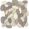 12-1955 XL - Kieselsteinmosaik - Flach - ges�gt - Netz 30 x 30 cm - Mix Wei�/Beige - Matt