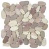 12-1959 XL - Kieselsteinmosaik - Flach - ges�gt - Netz 30 x 30 cm - Mix Wei�/Rosa/Beige - Matt