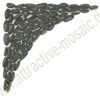 12-1211 Ecken-Set f�r Rosonen mit 100cm Durchm. - Schwarz - Kiesel hochkant - Popliert