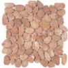 12-1964 Kieselsteinmosaik - Flach - ges�gt - Netz 30 x 30 cm - Rotbraun - Matt