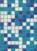 11-0139 Glasmosaik durchgef�rbt - 2,0*2,0*0,4 cm - Mix Wei� / Blau / Dunkelblau