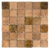 12-1531 Mosaik 4,8*4,8*1,0cm - Marmor-Goldfarben mit Dekor und Glas Braun-Gold