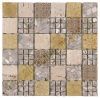 12-1553 Mosaik Multiformat 4,8*4,8*0,8cm / 1,5*1,5*0,8cm - Beige mit Dekor