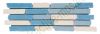 12-1709 Bord�re - Naturstein-Nachbildung - Brick - 10 x 30 cm - Mix / Blau - Matt