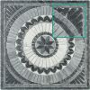 13-0220 Rosone "RAS" Marmor antik geschnitten - 80*80*0,8cm - Grey Black / Bardiglio / China White