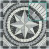 13-0225 Rosone "RWS" Marmor antik geschnitten - 40*40*0,8cm - Grey Black / Bardiglio / China White