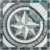 13-0223 Rosone "RWS" Marmor antik geschnitten - 80*80*0,8cm - Grey Black / Bardiglio / China White