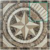 13-0217 Rosone "RWS" Marmor antik geschnitten - 80*80*0,8cm - Emperador / Noce / Cream Marfil
